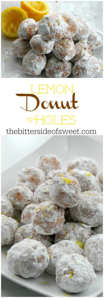 The best way to ring in Spring with with lots of citrus recipes including these Lemon Donut Holes! Lemon Donut Holes on white plate