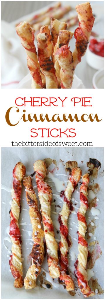 Whether you use fresh cherries or canned these Cherry Pie Cinnamon Sticks are quick to make with just a few ingredients! Perfect for any occasion! | The Bitter Side of Sweet #cherries #cinnamon #dessert Cherry Pie Cinnamon Sticks