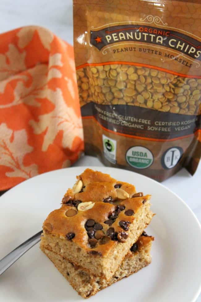 Make breakfast time easier with this time saving Chocolate Peanut Butter Sheet Pan Pancake! They are full of peanut butter flavor and chocolate! | The Bitter Side of Sweet Chocolate Peanut Butter Sheet Pan Pancake