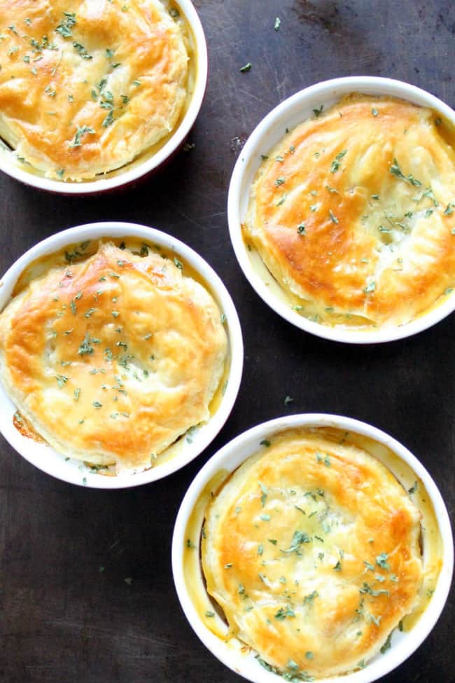 Individual Puff Pastry Chicken Pot Pies | The Bitter Side of Sweet