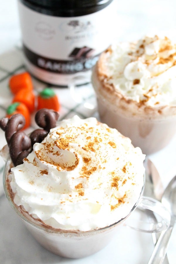 Pumpkin Cinnamon Hot Chocolate | The Bitter Side of Sweet #Choctoberfest