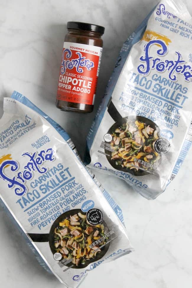 Homemade Chipotle Tortilla Chips + Carnitas Taco Skillet | The Bitter Side of Sweet #FronteraExperience #ad