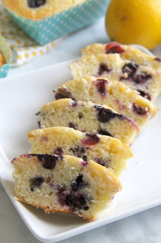 Mini Lemon Blueberry Pound Cakes | The Bitter Side of Sweet #blueberry #lemon #EasterSweetsWeek #ad Mini Lemon Blueberry Pound Cakes