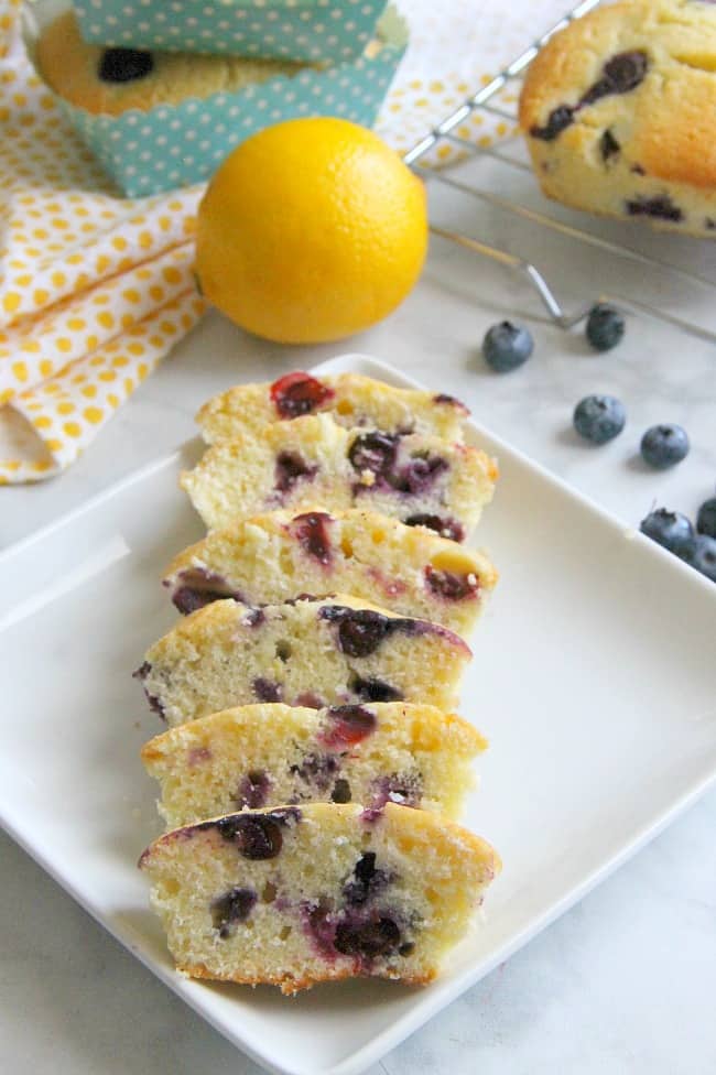 Mini Lemon Blueberry Pound Cakes | The Bitter Side of Sweet #blueberry #lemon #EasterSweetsWeek #ad Mini Lemon Blueberry Pound Cakes