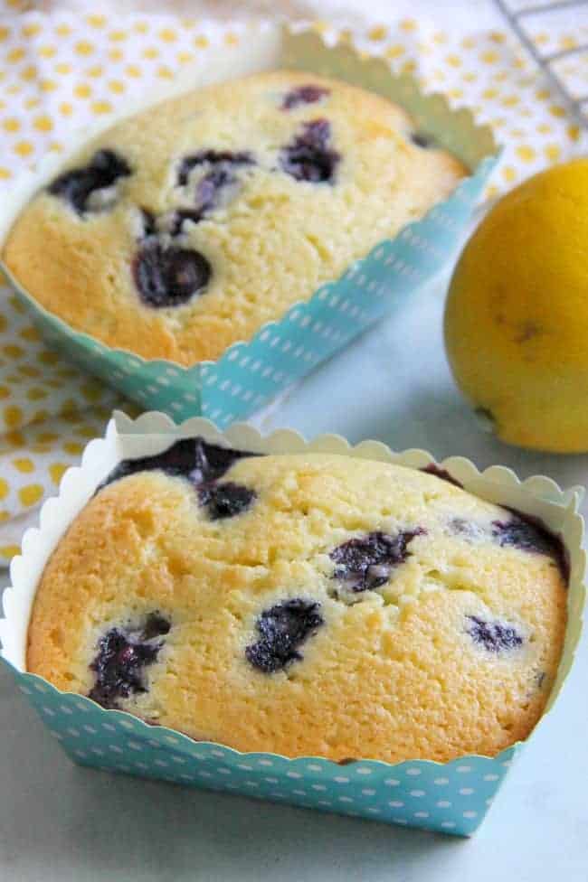 Mini Lemon Blueberry Pound Cakes | The Bitter Side of Sweet #blueberry #lemon #EasterSweetsWeek #ad Mini Lemon Blueberry Pound Cakes