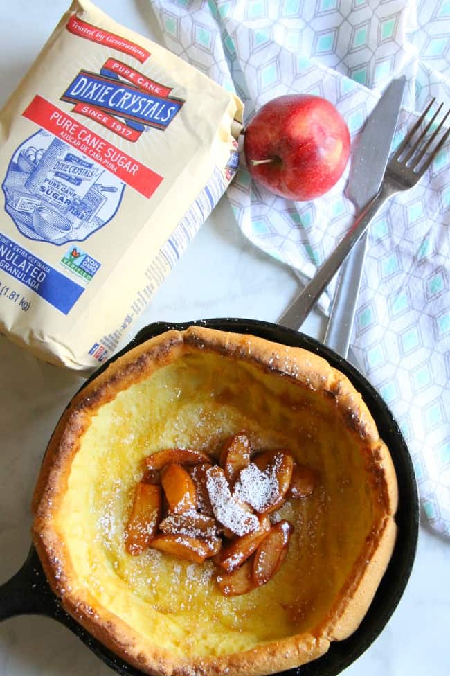 Caramel Apple Dutch Baby | The Bitter Side of Sweet #ad #sponsored #apple Caramel Apple Dutch Baby