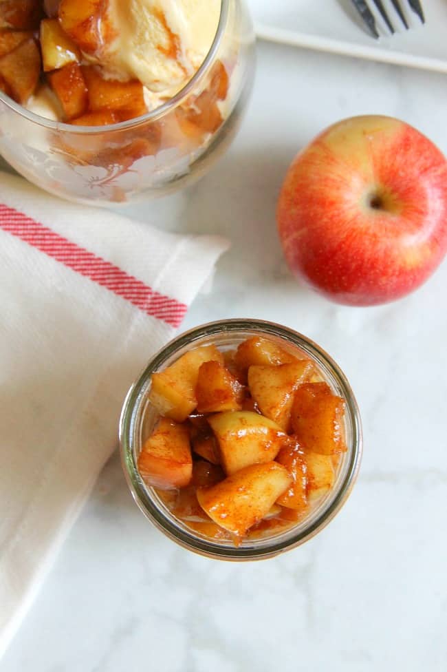 Freshly picked apples covered in cinnamon, butter and brown sugar are the simple ingredients you need to make this Simple Apple Compote! | The Bitter Side of Sweet #apples #easy #simple #dessert #fall Simple Apple Compote