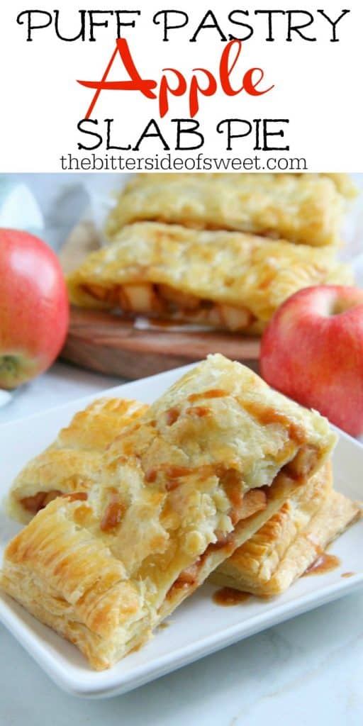 Puff Pastry Apple Slab Pie is the stuff dreams are made of. Easier than just about any other apple pie there is! Perfect for apple season! | The Bitter Side of Sweet #apples #puffpastry #dessert #fallbaking Puff Pastry Apple Slab Pie