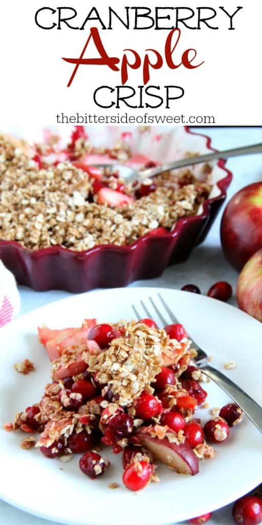 Cranberry Apple Crisp is a super simple dessert that is a little sweet and a little tart! Perfect for any holiday celebration! | The Bitter Side of Sweet #cranberry #cranberries #apples #thanksgiving #dessert Cranberry Apple Crisp