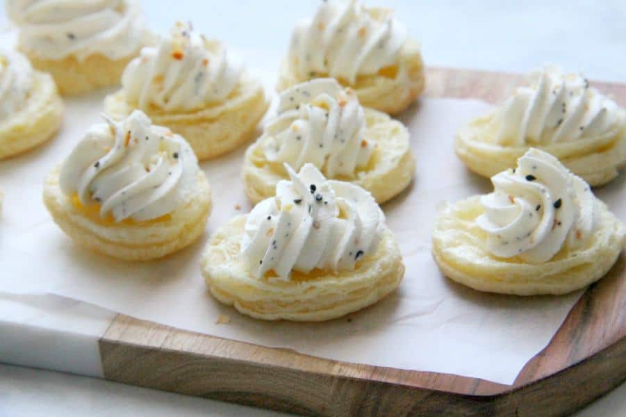 Make Everything Bagel Breakfast Tarts for your next family brunch. They'll be a delightful, unexpected treat for the whole crew! Everything Bagel Breakfast Tart on white background