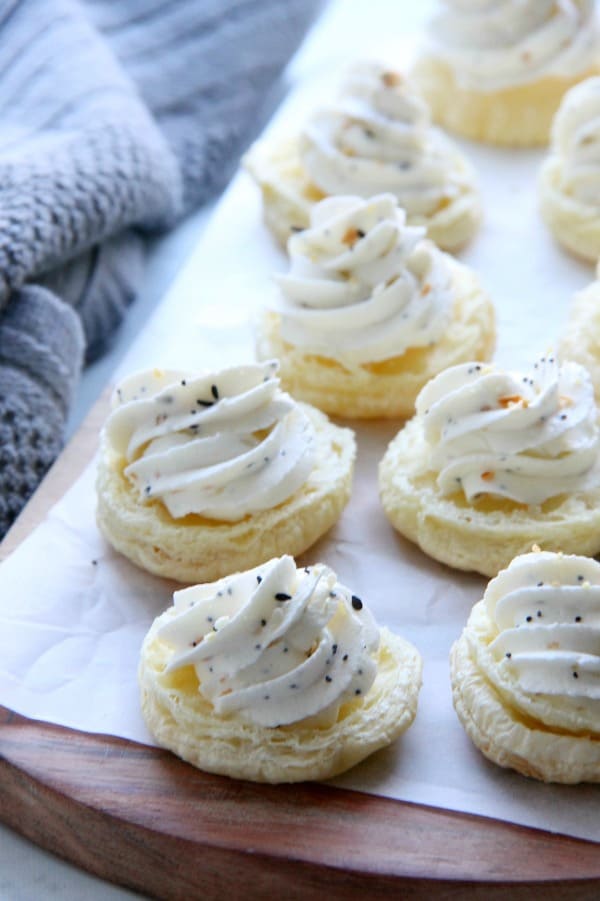Make Everything Bagel Breakfast Tarts for your next family brunch. They'll be a delightful, unexpected treat for the whole crew! Everything Bagel Breakfast Tart on white background