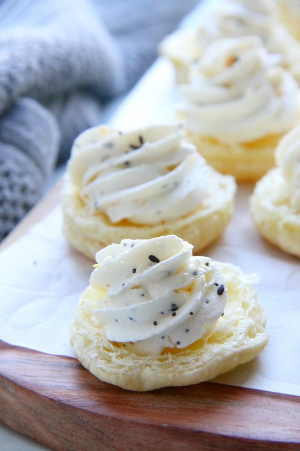 Make Everything Bagel Breakfast Tarts for your next family brunch. They'll be a delightful, unexpected treat for the whole crew! Everything Bagel Breakfast Tart on white background