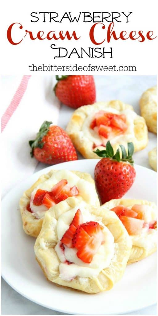 Making Strawberry Cream Cheese Danishes should probably be on your weekend agenda stat. They're so easy, and completely irresistible. Strawberry Cream Cheese Danish on white plate