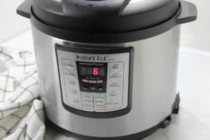 Instant Pot Sausage and Peppers Risotto showing cook time