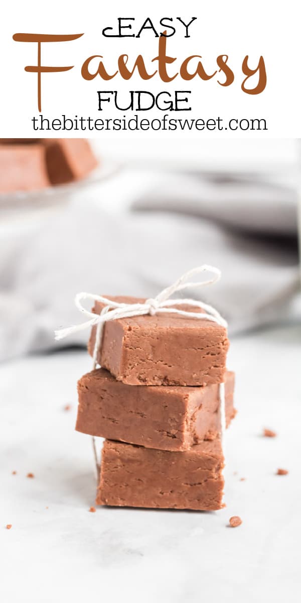 Creamy and Easy Fantasy Fudge! Made with just 6 ingredients and is nut free! Perfect candy for all occasions! Easy Fantasy Fudge tied with string