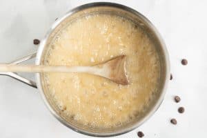 Fudge boiling in pot