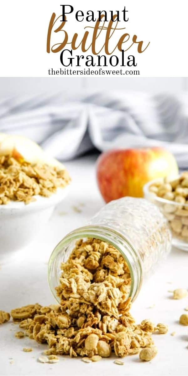 long image of peanut butter granola
