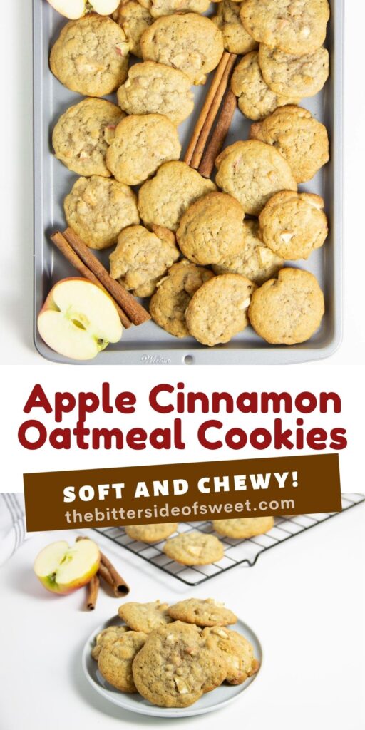Using my basic cookie recipe these Apple Cinnamon Oatmeal Cookies have a fall twist to them! With lots of apples and cinnamon flavor! Apple Cinnamon Oatmeal Cookie collage