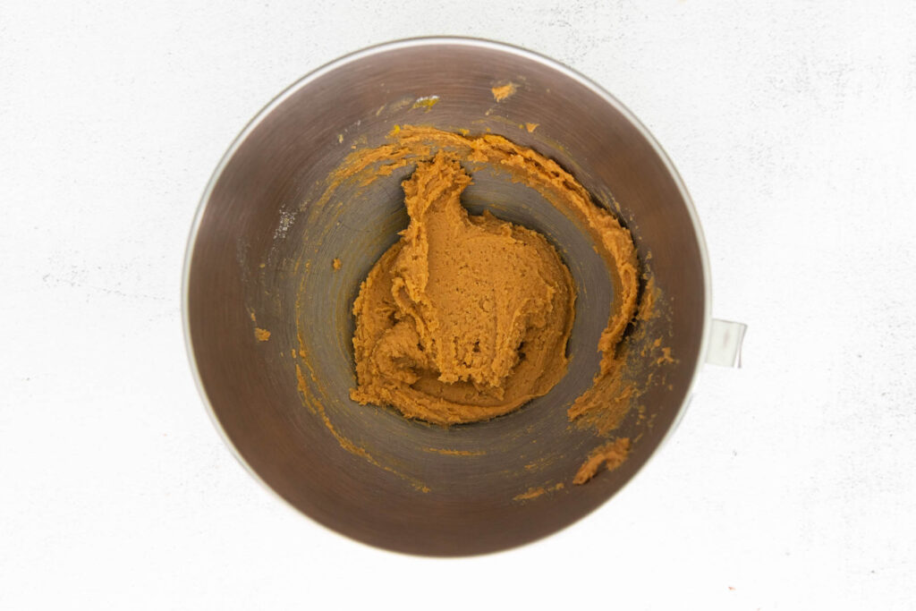 dough in mixer bowl.