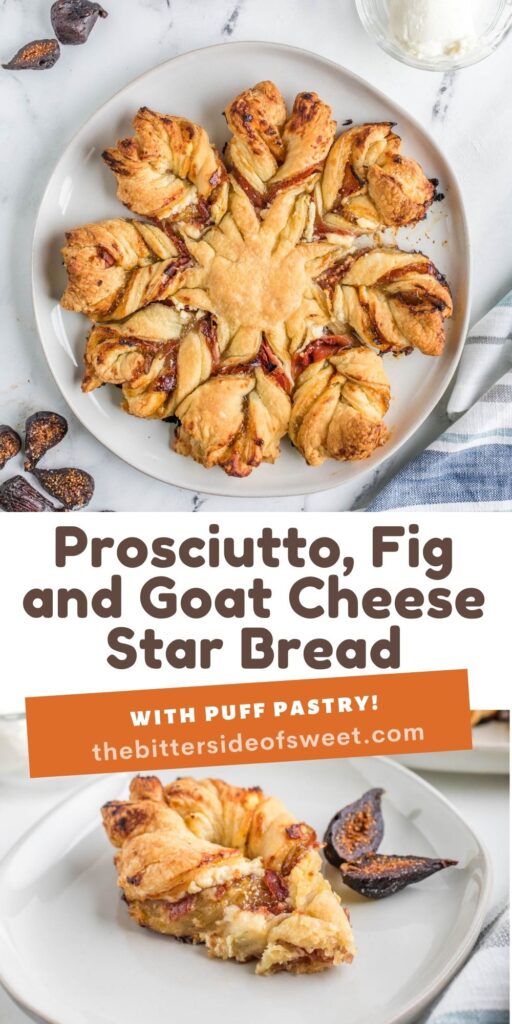 Prosciutto, Fig and Goat Cheese Star Bread Prosciutto, Fig and Goat Cheese Star Bread collage.