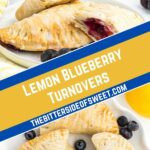 2 photo collage of turnovers.