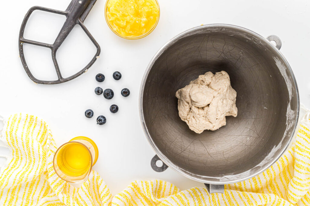 pie crust dough mixed in bowl.