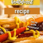 photo with text air fryer bratwurst recipe