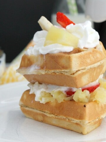 Banana Split Waffle Cake | The Bitter Side of Sweet #SundaySupper