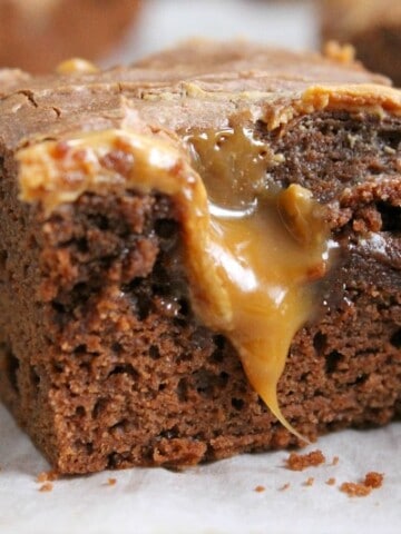 Peanut Butter Caramel Brownies | The Bitter Side of Sweet #SweeterTogether #ad