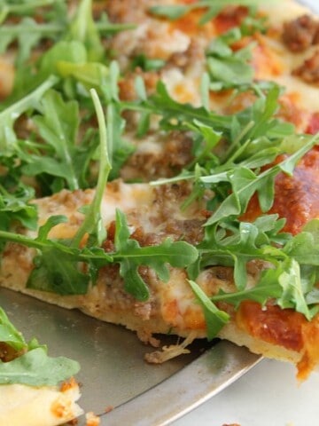 Sausage Arugula Pizza | The Bitter Side of Sweet #SundaySupper
