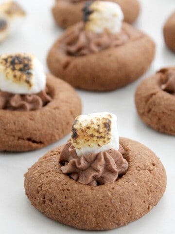 Toasted Marshmallow Thumbprint Cookies | The Bitter Side of Sweet