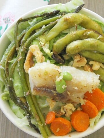 Roasted Cod and Edamame Salad | The Bitter Side of Sweet #SundaySupper