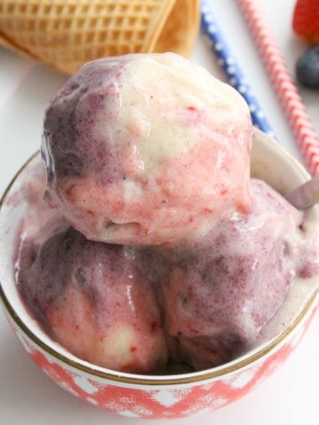 Red, White and Blue Banana Ice Cream | The Bitter Side of Sweet #SundaySupper