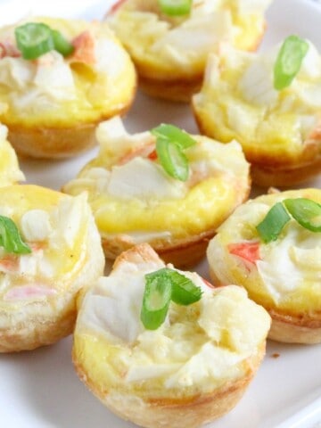 Mini Crab Quiche Tarts | The Bitter Side of Sweet #ad ##CrabDelightfulHoliday #crab #appetizer