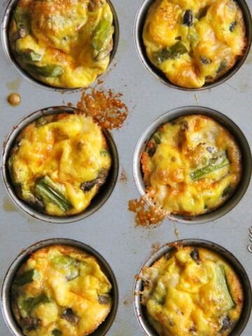Asparagus, Mushroom and Cheese Egg Cups