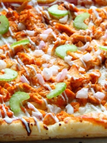 Buffalo Chicken Puff Pastry Pizza