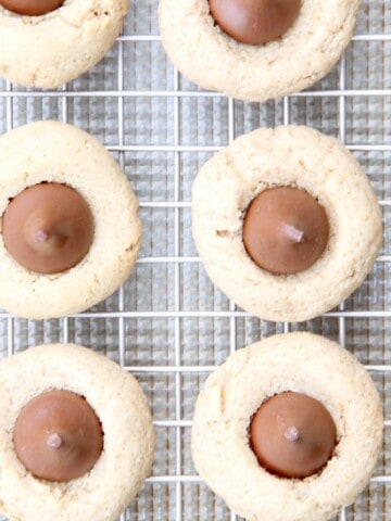 Cookie Butter Blossom Cookies on metal plate