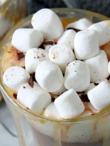 Salted Caramel Hot Chocolate Recipe in a glass