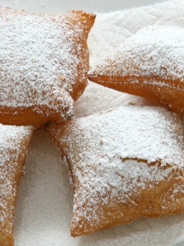 Puff Pastry Beignets on white plate