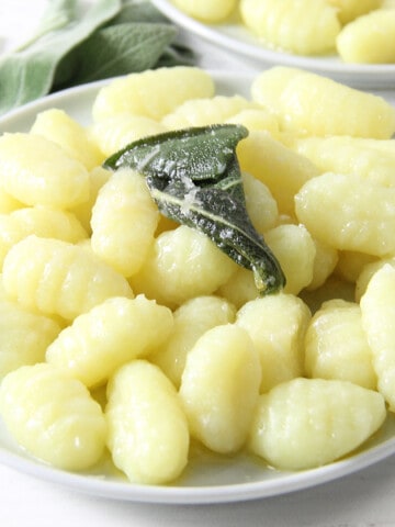 Sage Butter Gnocchi with sage
