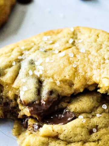 Sea Salt Brown Sugar Chocolate Chip Cookies on white background