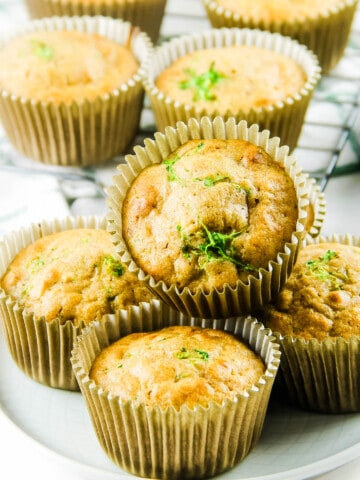 Zucchini Oatmeal Muffins on plate