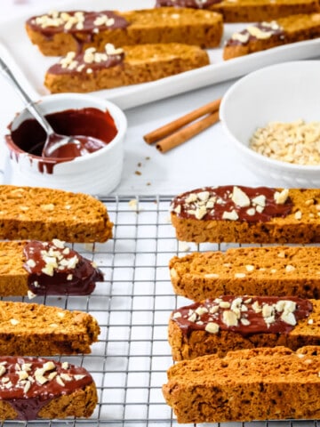 Homemade Pumpkin Biscotti on wire rack