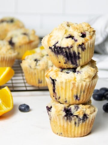 muffins stacked on each other.