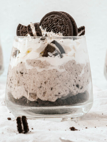 Cookies and Cream Mousse with cookies on top!