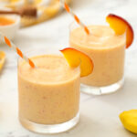 Peach Honey Yogurt Smoothie in glass.